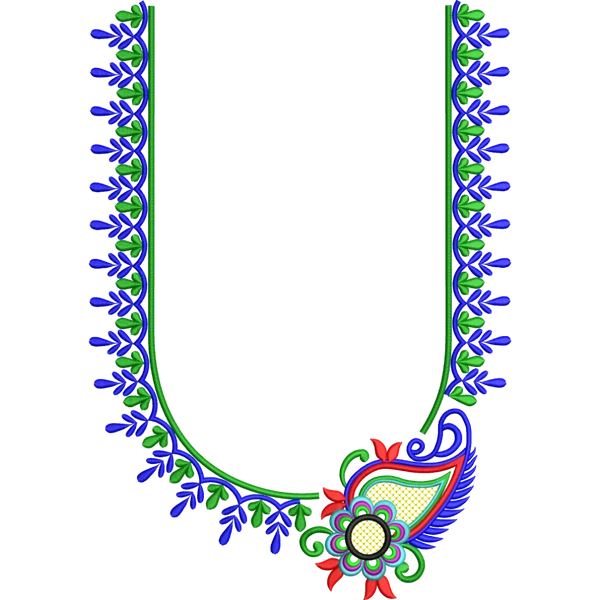 Blouse Design No :MSM - 938 - Simple Border, U Shape