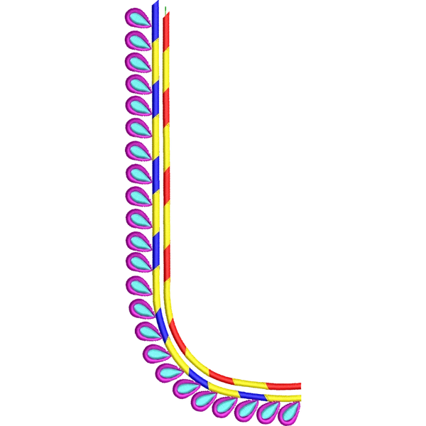 Blouse Design No :MSM - 955 - Simple Border, U Shape