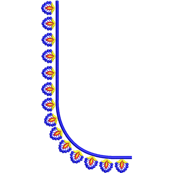 Blouse Design No :MSM - 957 - Simple Border, U Shape