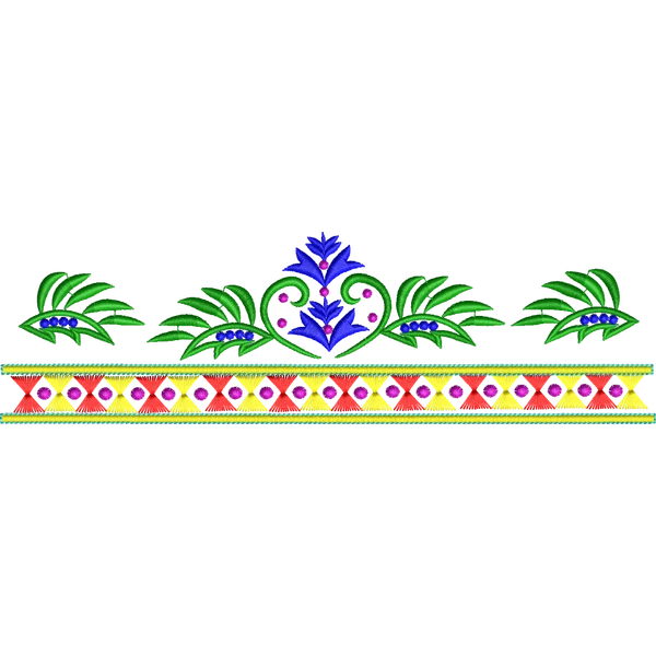 Blouse Design No :MSM - 961 - Simple Border, U Shape