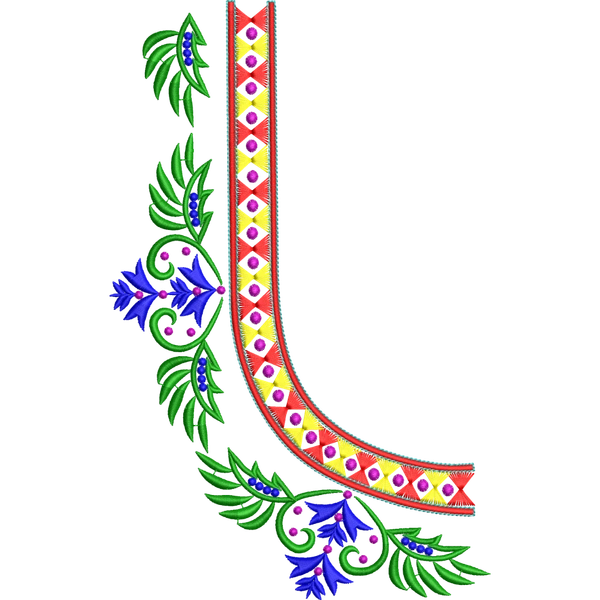 Blouse Design No :MSM - 961 - Simple Border, U Shape