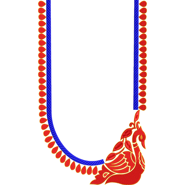 Blouse Design No :MSM - 963 - Border With Butta, U Shape