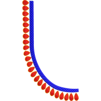 Blouse Design No :MSM - 963 - Border With Butta, U Shape