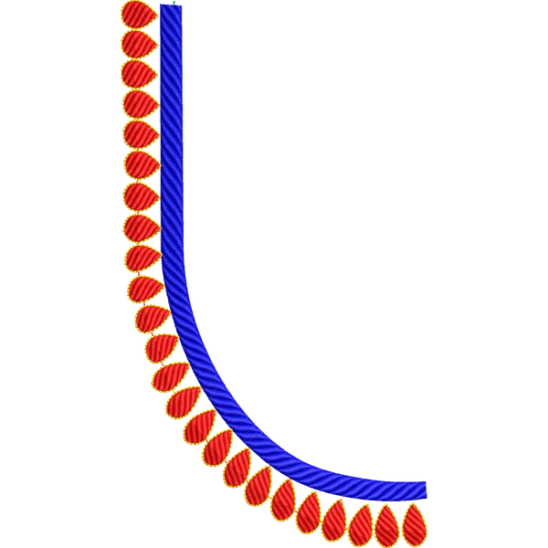 Blouse Design No :MSM - 963 - Border With Butta, U Shape