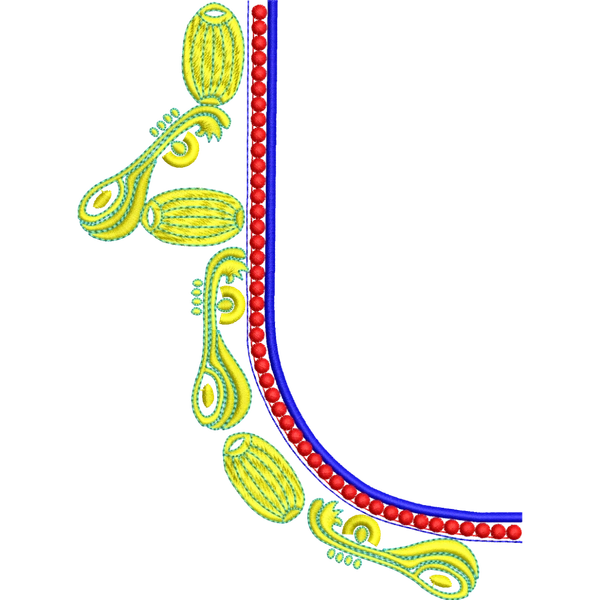 Blouse Design No :MSM - 965 - Simple Border, U Shape
