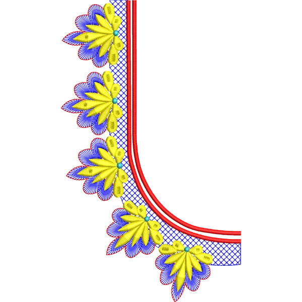 Blouse Design No :MSM - 974 - Simple Border, U Shape