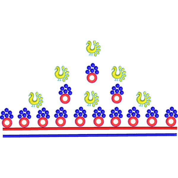 Blouse Design No :MSM - 976 - Border With Butta, U Shape