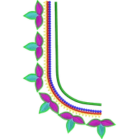 Blouse Design No :MSM - 982 - Simple Border, Pot Neck