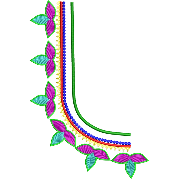 Blouse Design No :MSM - 982 - Simple Border, Pot Neck