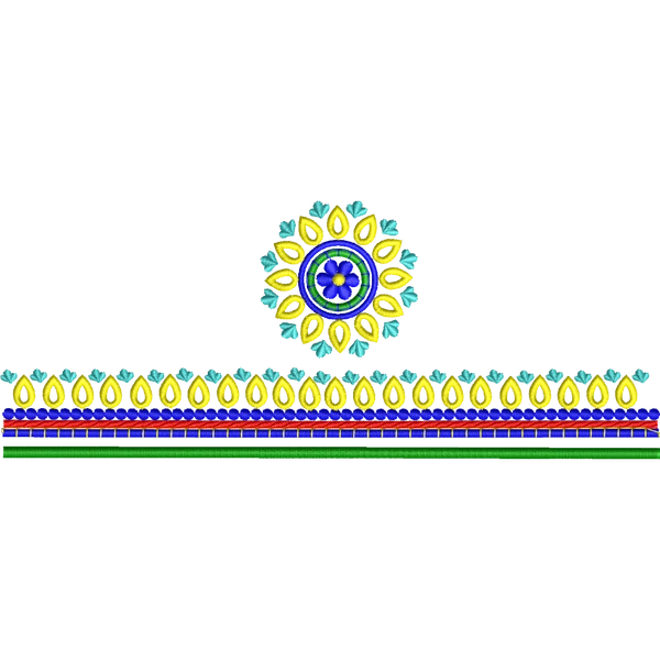 Blouse Design No :MSM - 984 - Border With Butta, U Shape