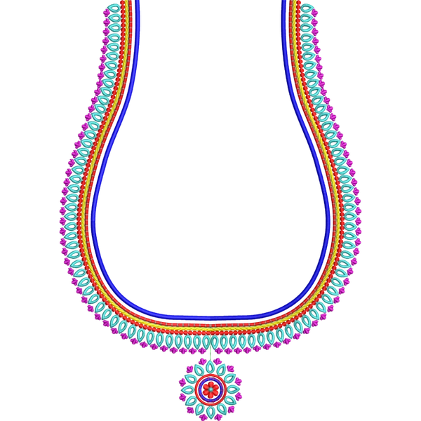 Blouse Design No :MSM - 984 - Border With Butta, U Shape