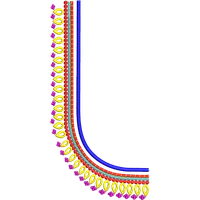 Blouse Design No :MSM - 984 - Border With Butta, U Shape