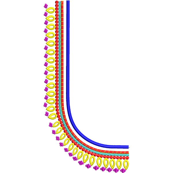 Blouse Design No :MSM - 984 - Border With Butta, U Shape