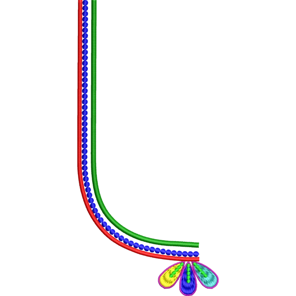 Blouse Design No :MSM - 985 - Simple Border, Pot Neck