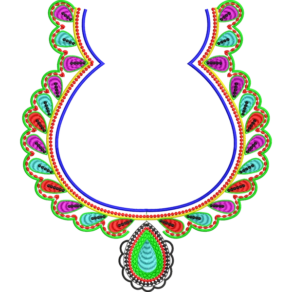 Blouse Design No :MSM - 985 - Simple Border, Pot Neck