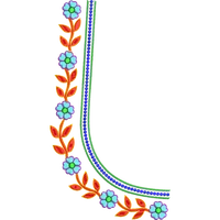 Blouse Design No :AE-016 - Border With Butta, U Shape