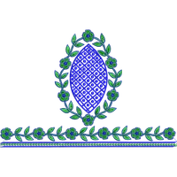 Blouse Design No :AE-016 - Border With Butta, U Shape