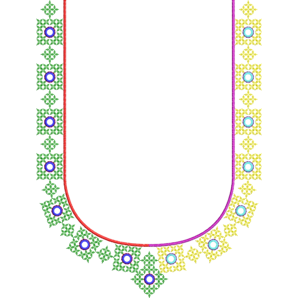 Blouse Design No : AE-006 - Mirror Work, Full Sleeve, U Shape