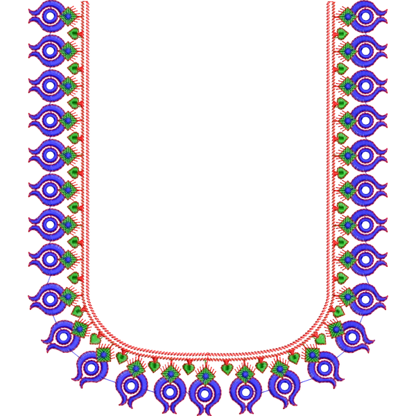 Blouse Design No : MSM-113 - Simple Border, U Shape