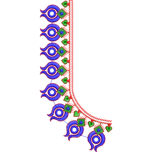 Blouse Design No : MSM-113 - Simple Border, U Shape
