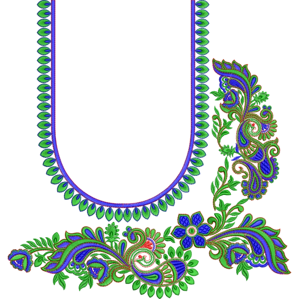 Blouse Design No : MSM-108 - U Shape, Simple Border