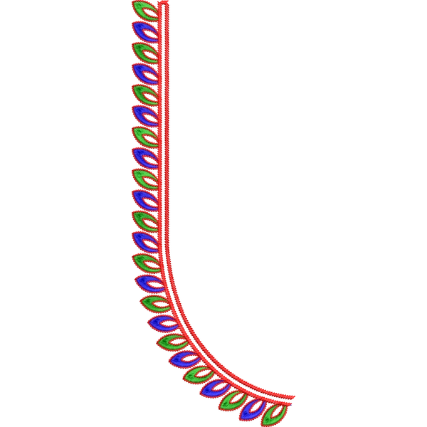 Blouse Design No : MSM-119 - Simple Border, U Shape