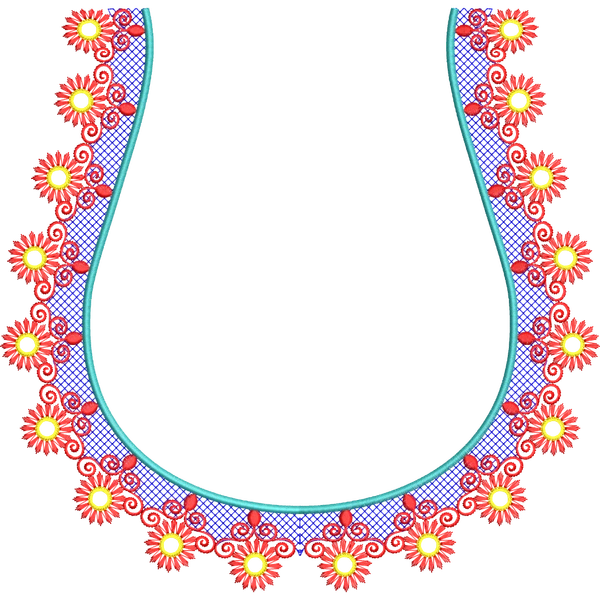 Blouse Design No : MSM-111 - Simple Border, U Shape