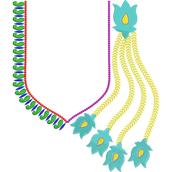 Blouse Design No : MSM-120 - Simple Border, U Shape
