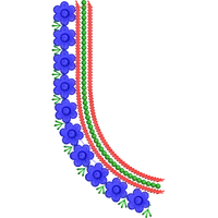 Blouse Design No : MSM-124 - Simple Border, U Shape