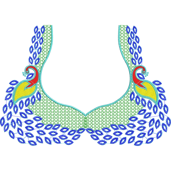 Blouse Design No : MSM-125 - Simple Border, Sweat Heart