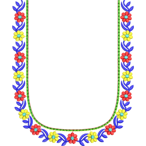 Blouse Design No : MSM-112 - Simple Border, U Shape