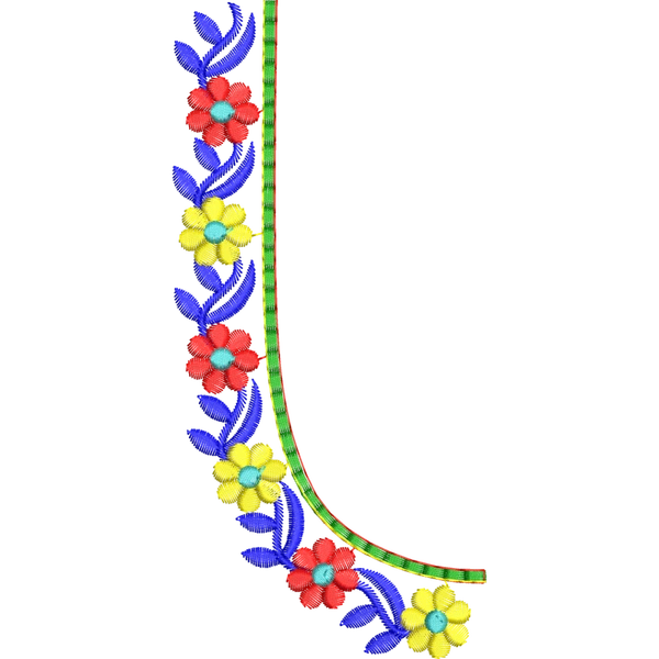 Blouse Design No : MSM-112 - Simple Border, U Shape