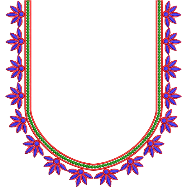 Blouse Design No :MSM - 137 - Simple Border, U Shape