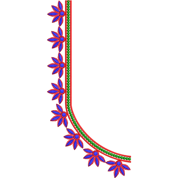 Blouse Design No :MSM - 137 - Simple Border, U Shape