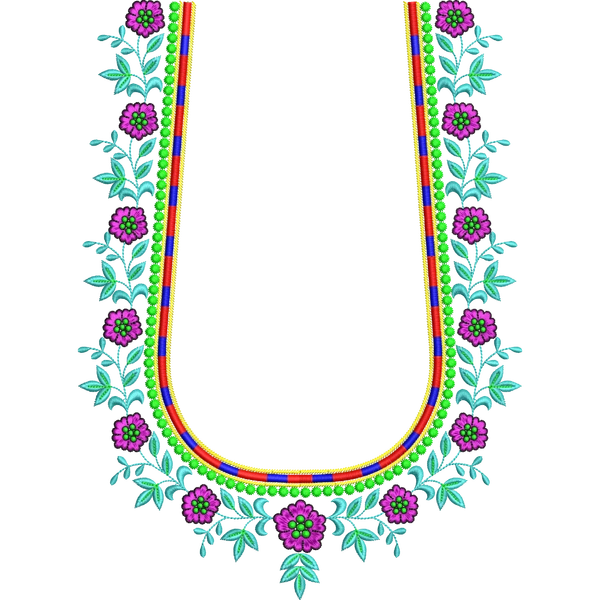 Blouse Design No :MSM - 157 - Simple Border, U Shape