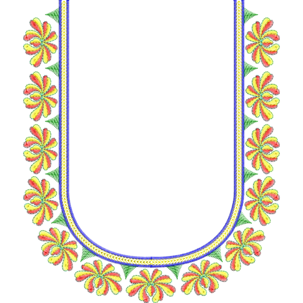 Blouse Design No :MSM - 183 - U Shape, Simple Border