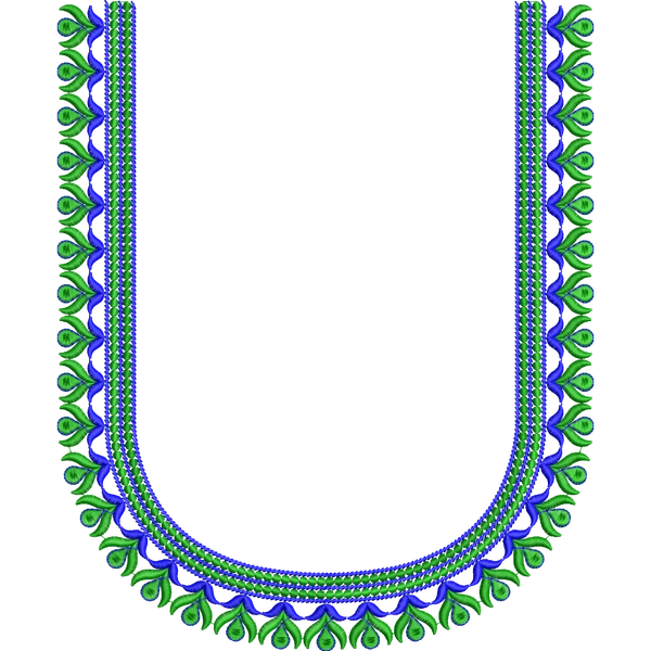 Blouse Design No :MSM - 186 - Simple Border, U Shape