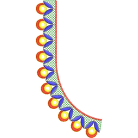 Blouse Design No :MSM - 190 - U Shape, Mirror Work, Simple Border