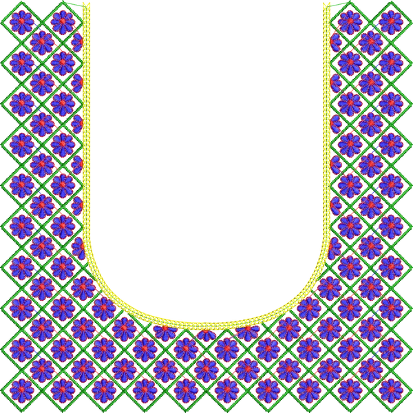 Blouse Design No :MSM - 194 - Simple Border, U Shape