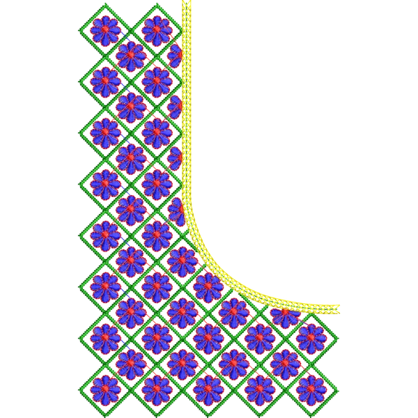 Blouse Design No :MSM - 194 - Simple Border, U Shape