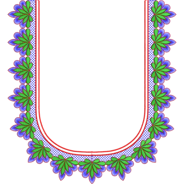 Blouse Design No :MSM - 198 - Simple Border, U Shape