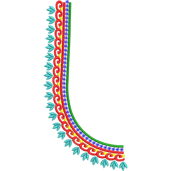 Blouse Design No :MSM - 221 - Simple Border, U Shape