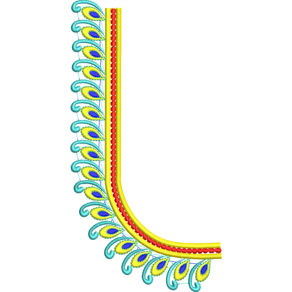 Blouse Design No :MSM - 226 - U Shape, Simple Border