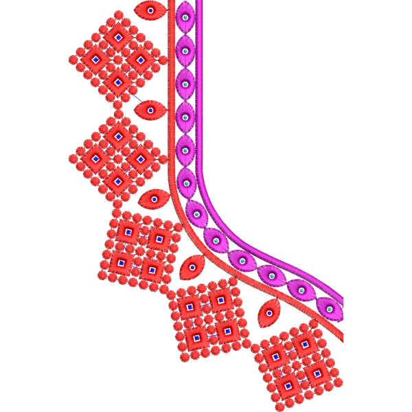 Blouse Design No :MSM - 228 - Simple Border, U Shape