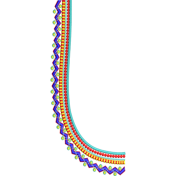 Blouse Design No :MSM - 283 - Simple Border, U Shape