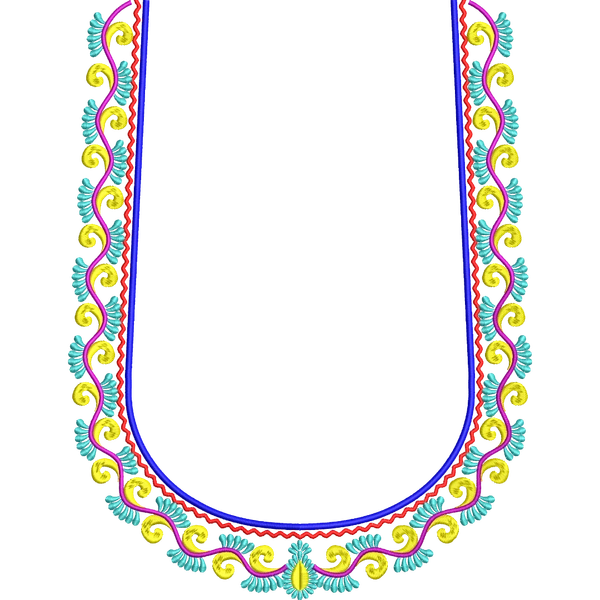 Blouse Design No :MSM - 308 - Simple Border, U Shape