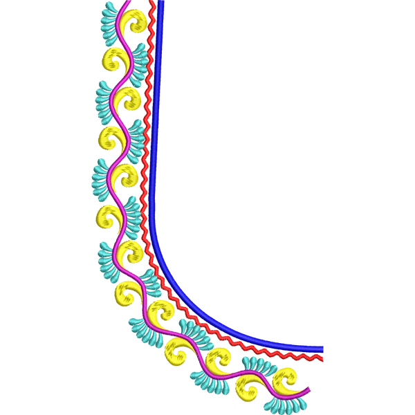 Blouse Design No :MSM - 308 - Simple Border, U Shape