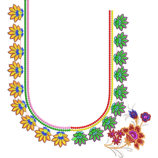 Blouse Design No :MSM - 339 - U Shape, Simple Border