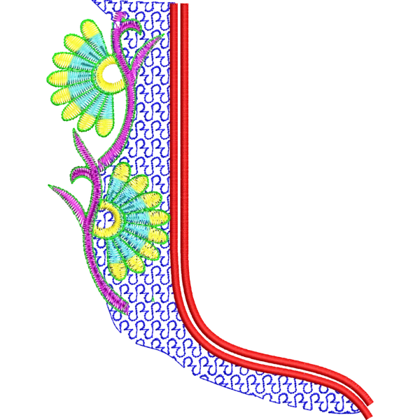 Blouse Design No :MSM - 348 - Simple Border, U Shape