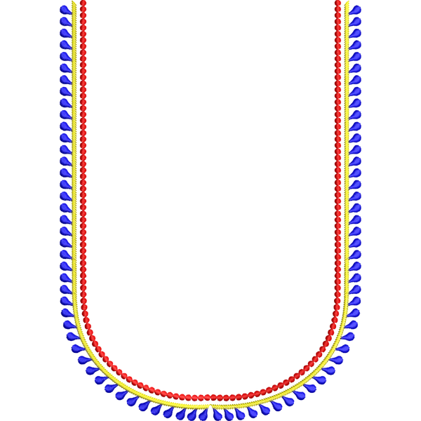 Blouse Design No :MSM - 352 - Simple Border, U Shape